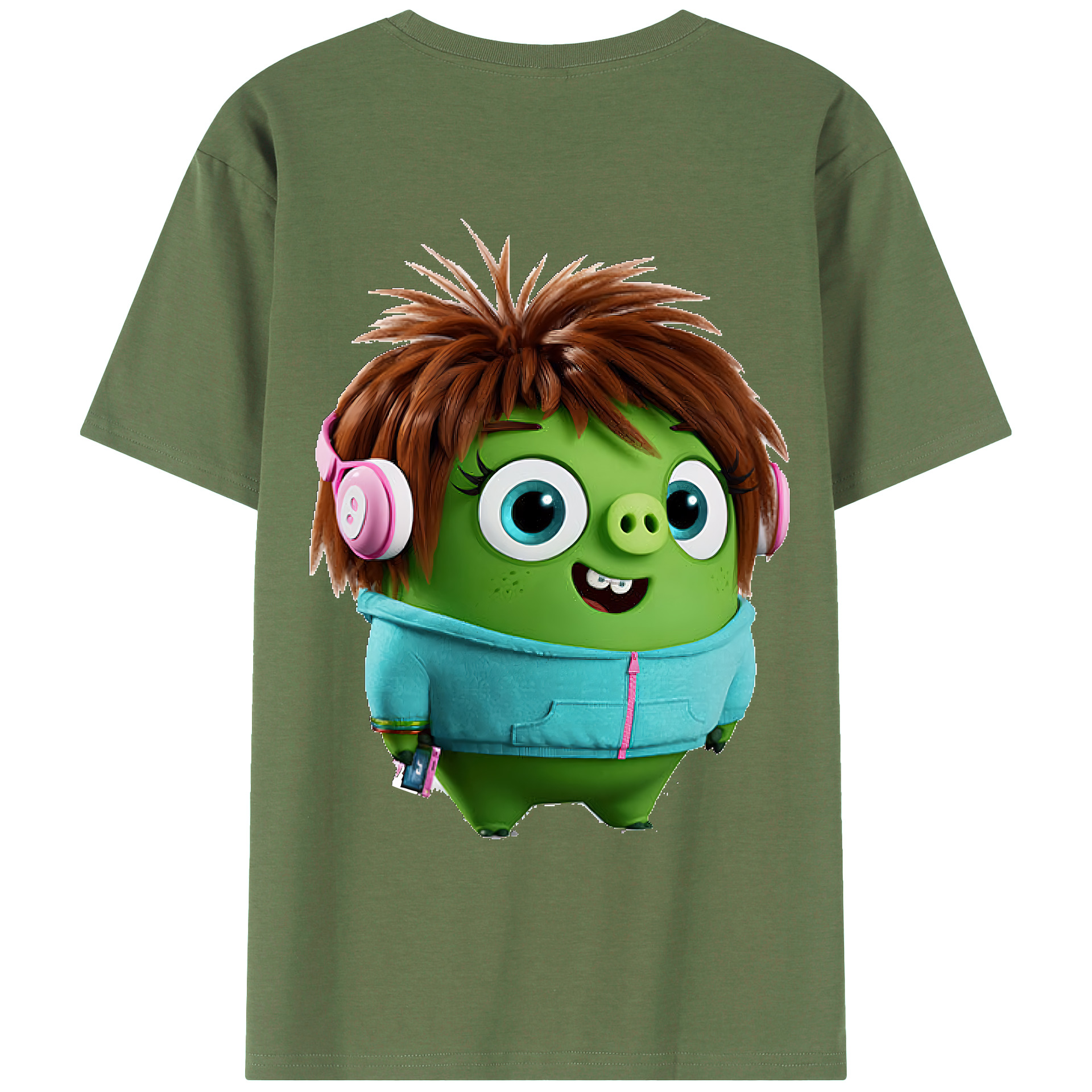 （画像用） Angry Birds アングリーバード 綿100％ メンズ半袖Tシャツ（バックプリント） 通気性
